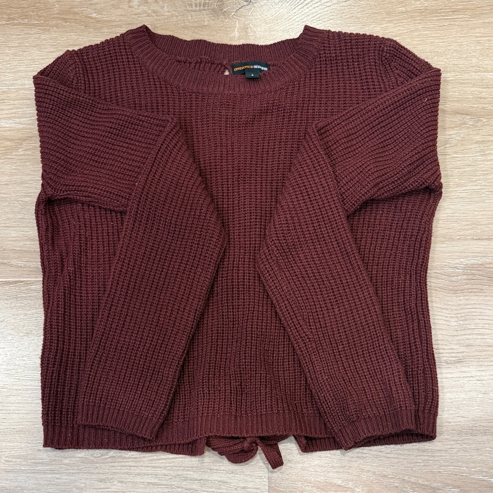 Ambiance Maroon Crew Neck Sweater